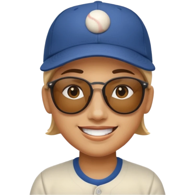 smiling face with sunglasses wearing a baseball cap emoji