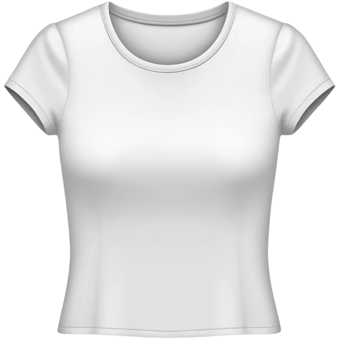 white women's t-shirt with round neck and short cap sleeves, fitted feminine cut, only the garment, isolated on white background, no model emoji