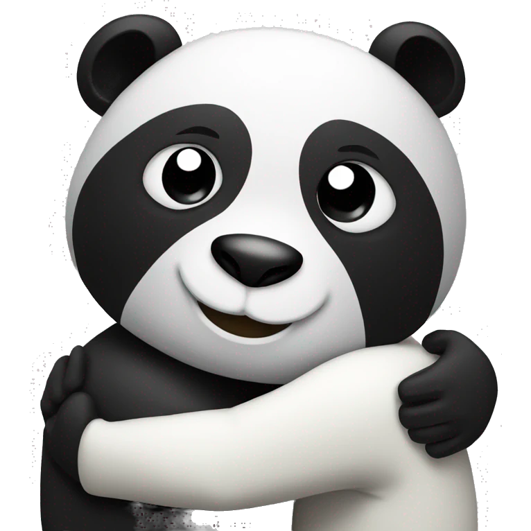 Panda hugging black man emoji