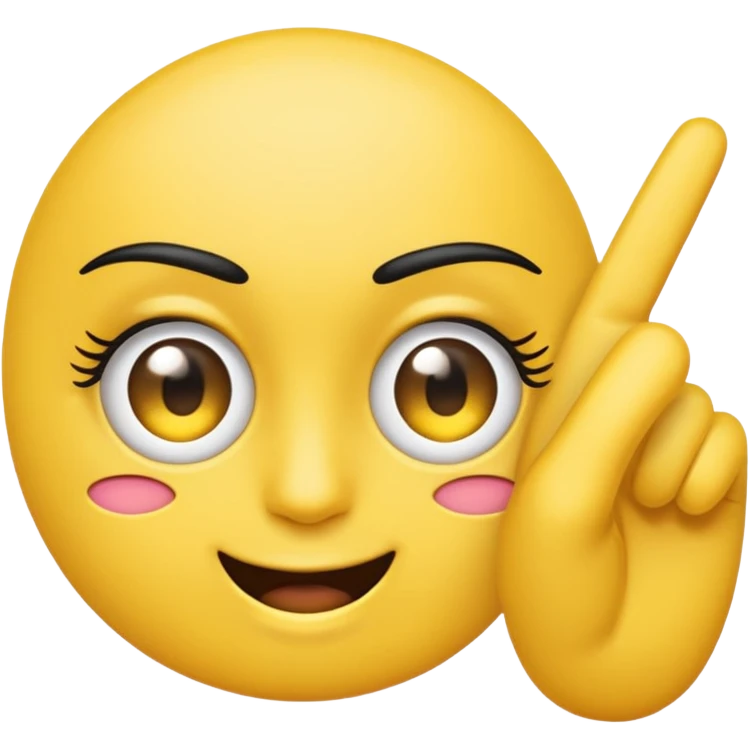 Emoji flipping someone off with lashes on emoji