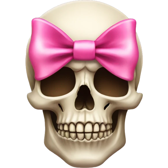 Skull with a pink bow emoji