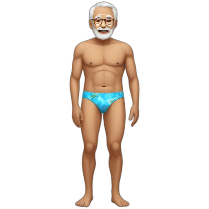Old man full body in bikini emoji