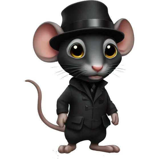 Spy black rat emoji
