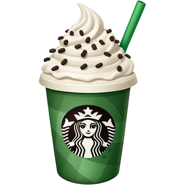  Starbucks hot cocoa with whipped cream and Oreo cookie crumbles in a green checkered to go Starbucks cup  emoji