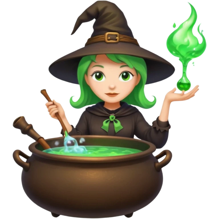 green witch cooking potion emoji