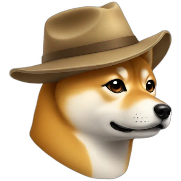 shiba with a hat emoji