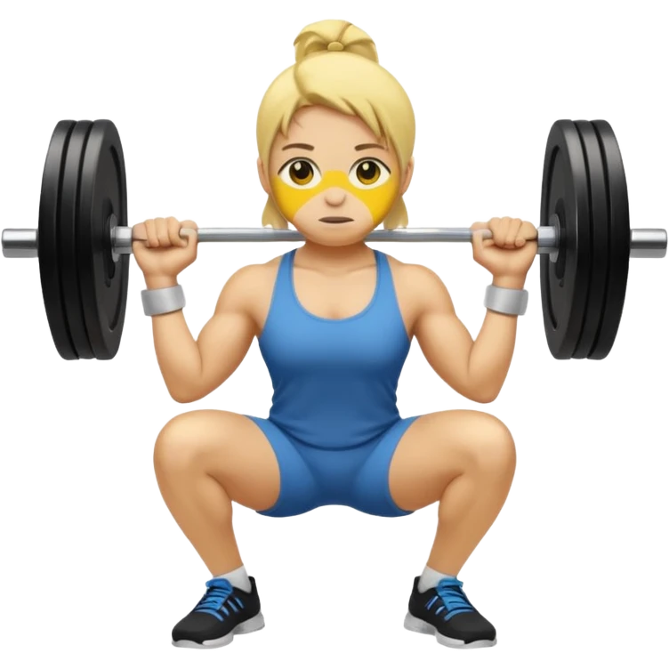 squat with barbell - yellow emoji emoji