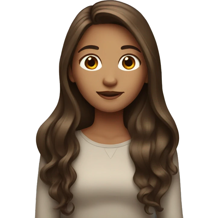 girl with long brown hair emoji