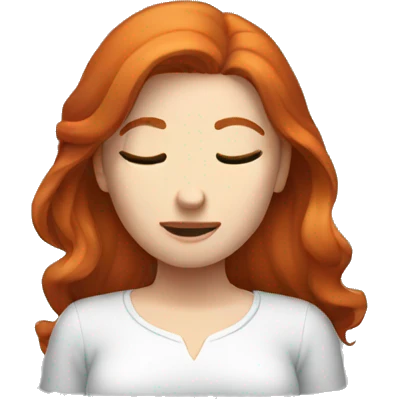 Redhead woman bowing emoji