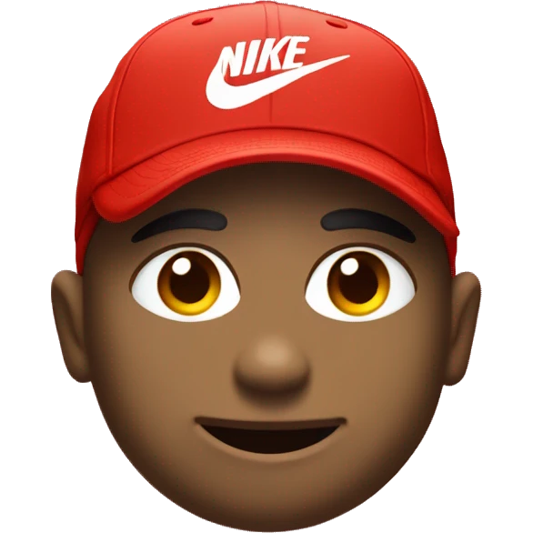 Red hat with Nike swoosh on the front  emoji