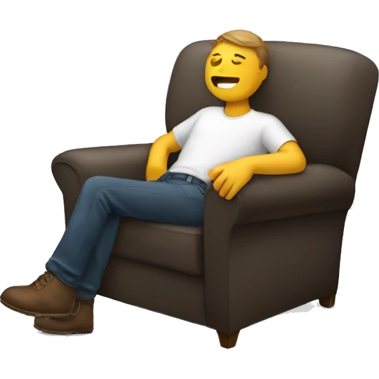 Someone siting in a chair passed out emoji
