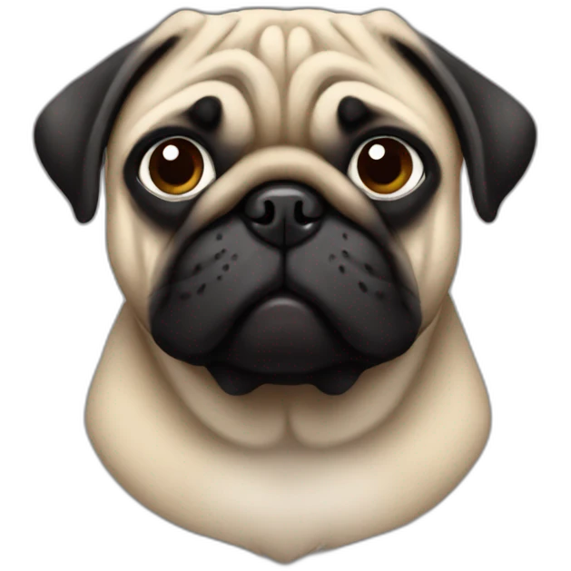 pug wearing a black t-shirt emoji