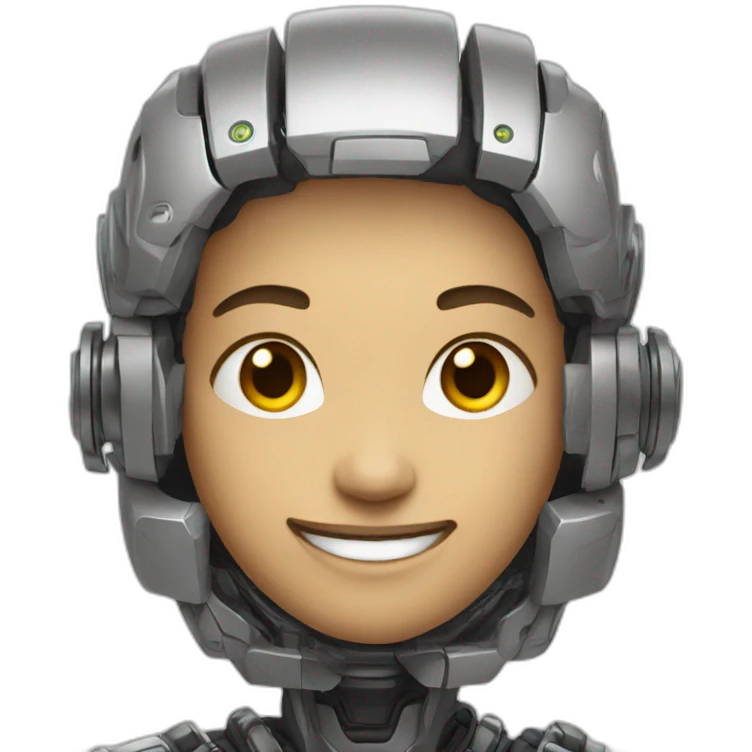 Happy cyborg emoji