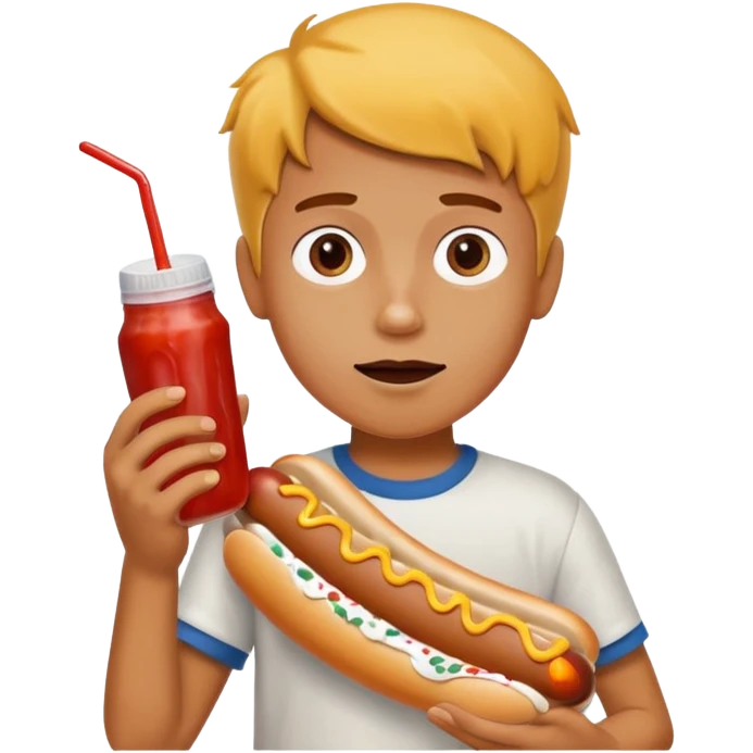 boy holding hot dog emoji