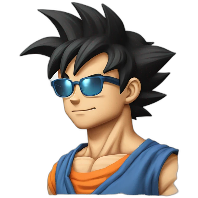 Son goku avec des lunettes emoji