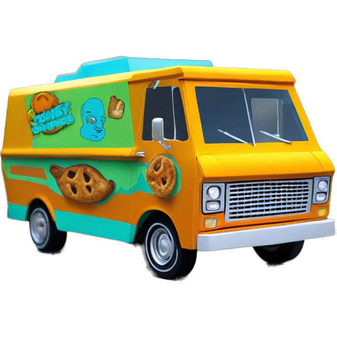 Papercraft Scooby Doo mystery machine food truck chevy van emoji