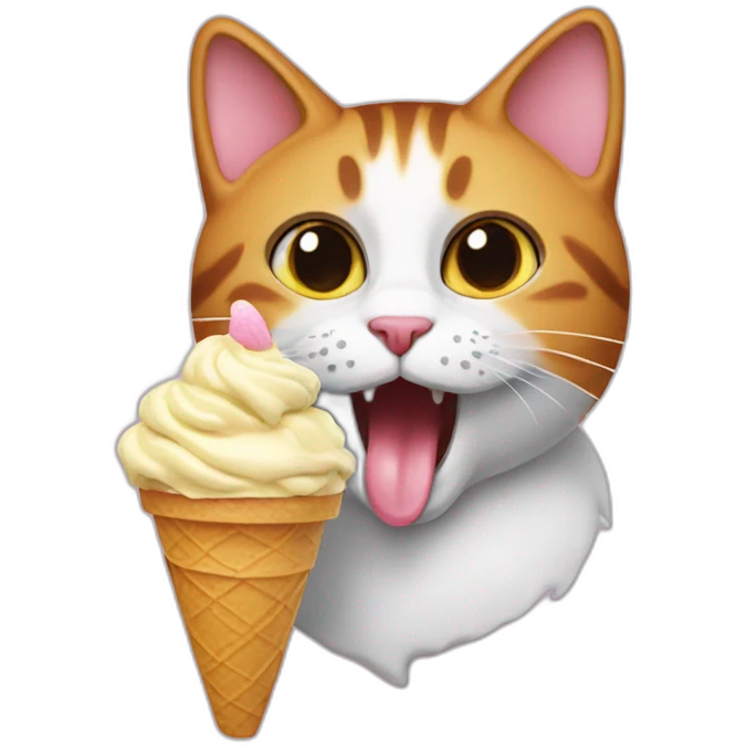Cat eating ice cream emoji