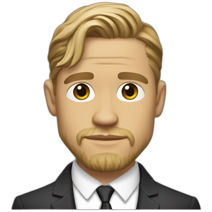 charlie hunnam cartoon wearing suit emoji