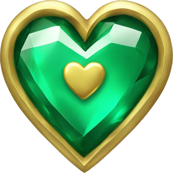 gold emerald glass heart emoji