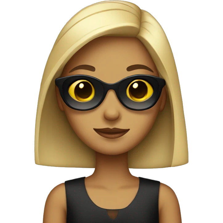 A girl wearing a dress and sunglasses  emoji