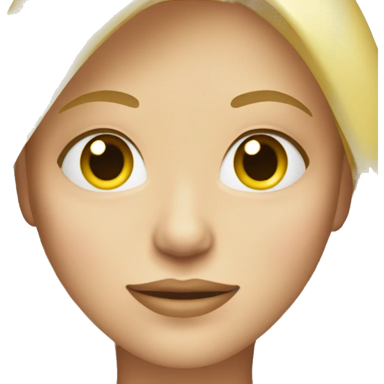 Woman of 29 years, blonde, round far emoji