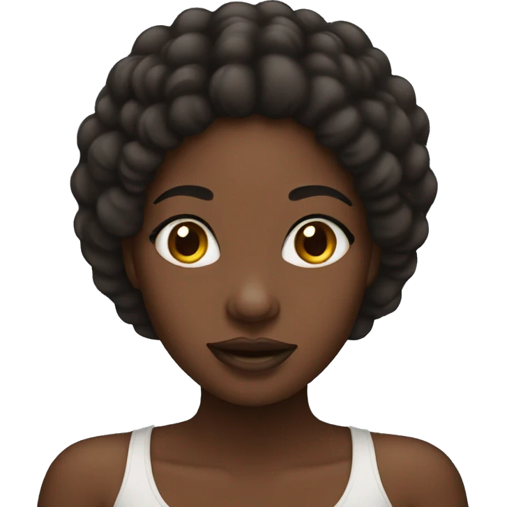 black girl with mole above lip emoji
