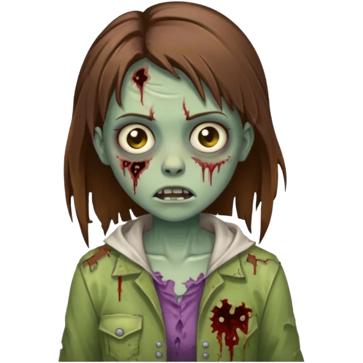 girl zombie with brown hair emoji