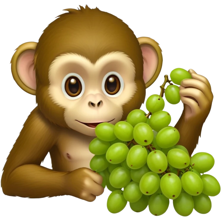 Monkey eating grapes emoji