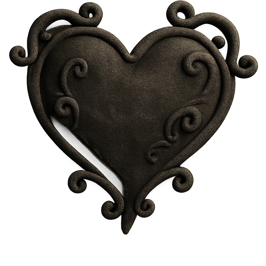 black gothic heart, ornate, dark, elegant, velvet texture emoji
