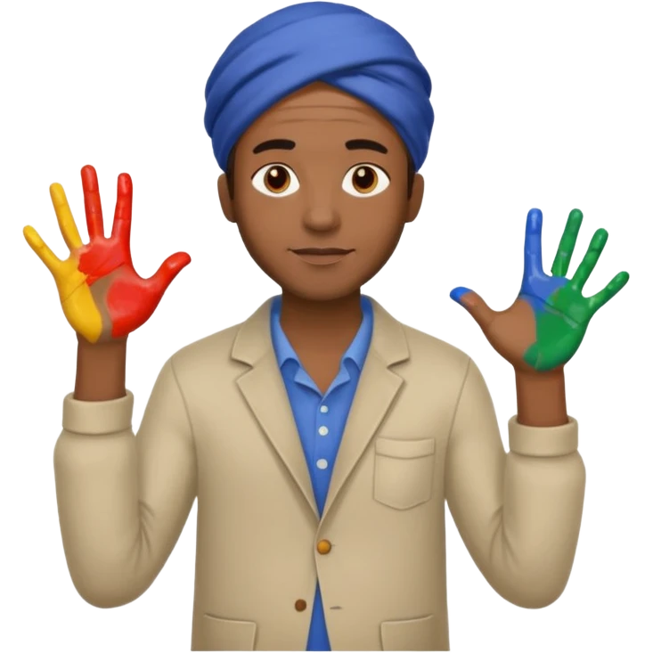 Ceramic Painter black man emoji