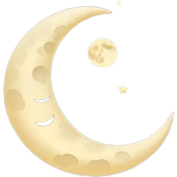 "Peaceful crescent moon in the night sky with soft glow, no people" emoji