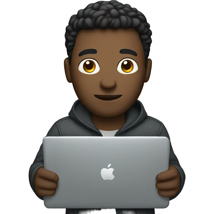 Man holding MacBook  emoji