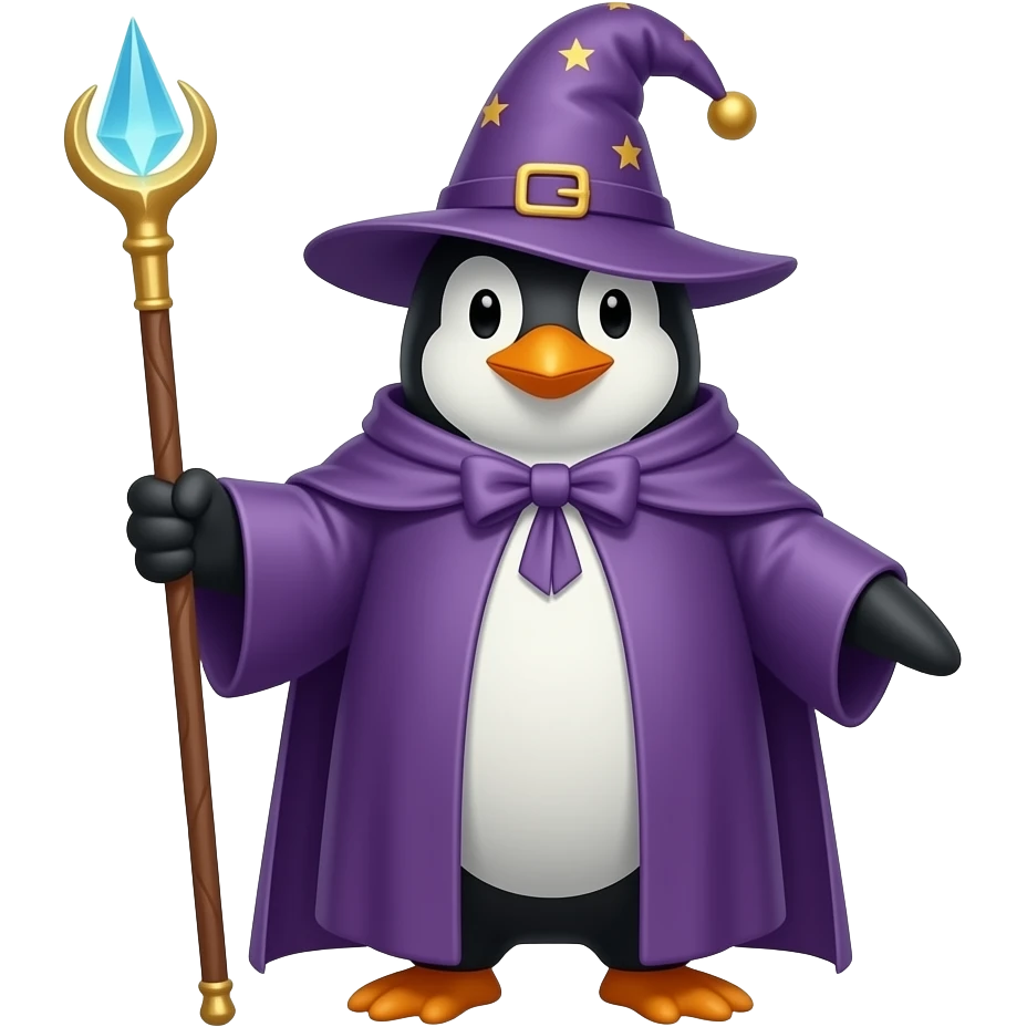 Penguin Wizard emoji