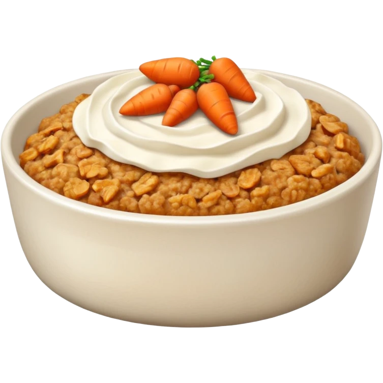 carrot cake oats baked oats in a bowl like oat meal  emoji