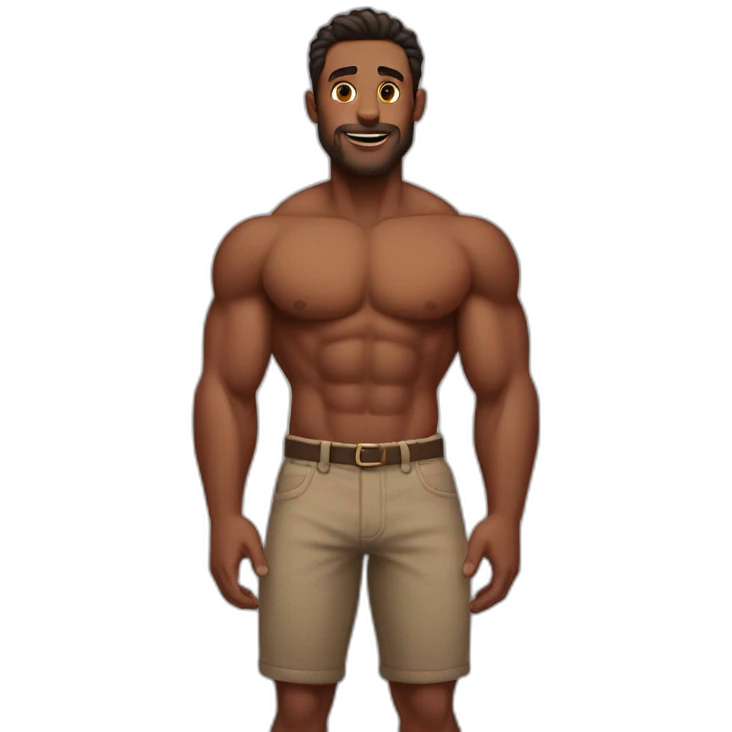 Muscular men in love emoji