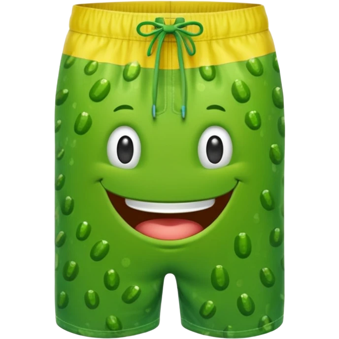 Pickle wearing swim trunks  emoji