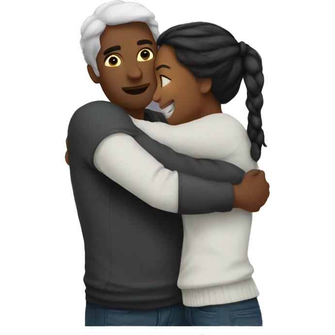 Couples hugging after fight emoji
