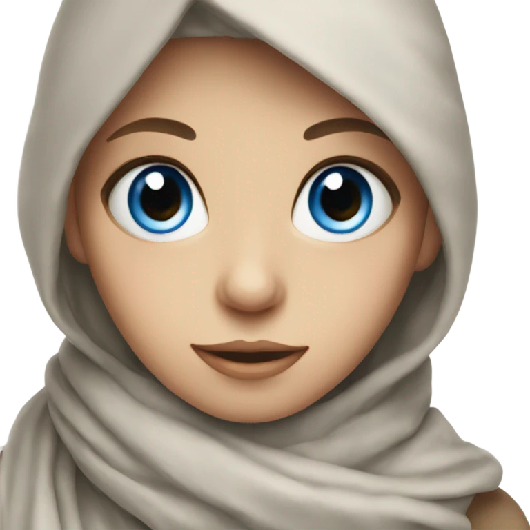 girl with blue eyes and scarf emoji
