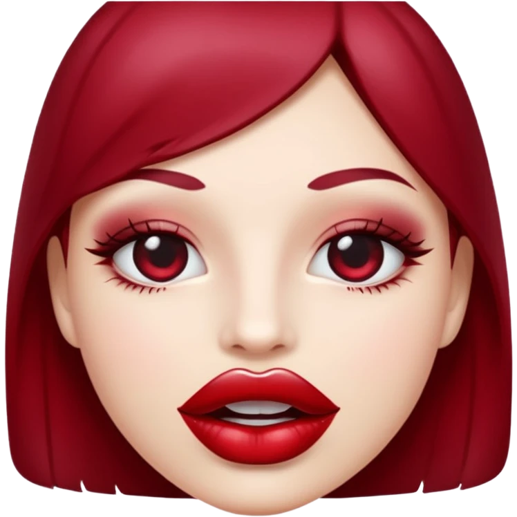Red wine lip mark emoji png emoji