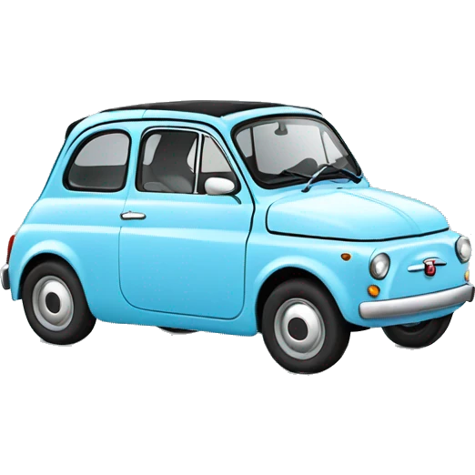 Fiat 500 baby blue car  emoji