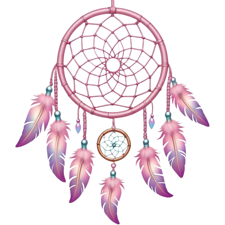 Iridescent pastel pink dreamcatcher emoji