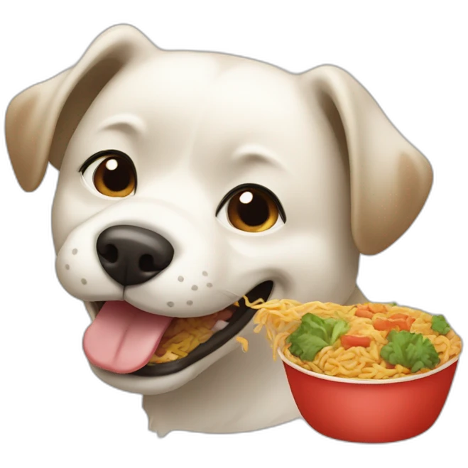 dog eat viet food emoji