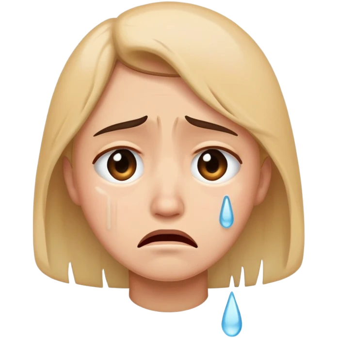 sad person crying with tears emoji