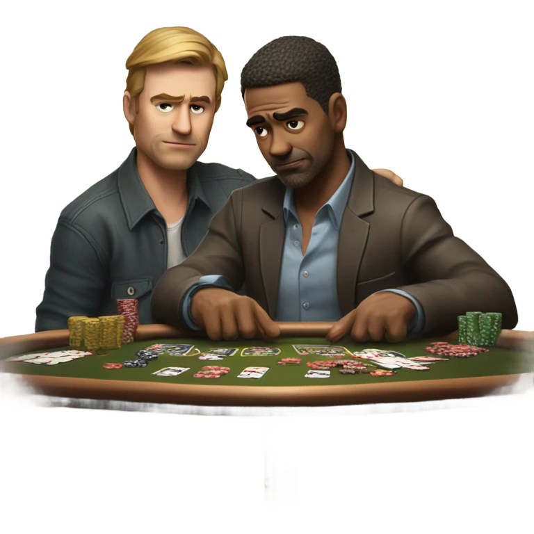 man plays poker and gets bullied by other man emoji