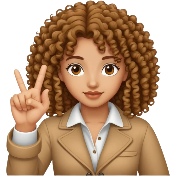 West side hand sign a girl with curly hair ￼ emoji