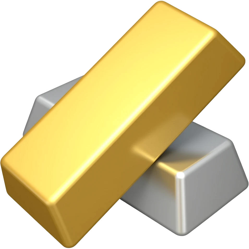 Gold and silver bar emoji