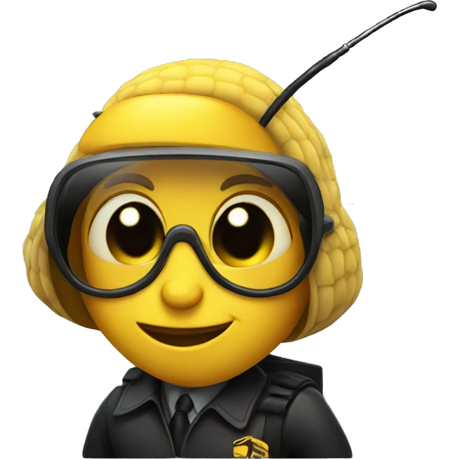 A bee that is a secret agent  emoji