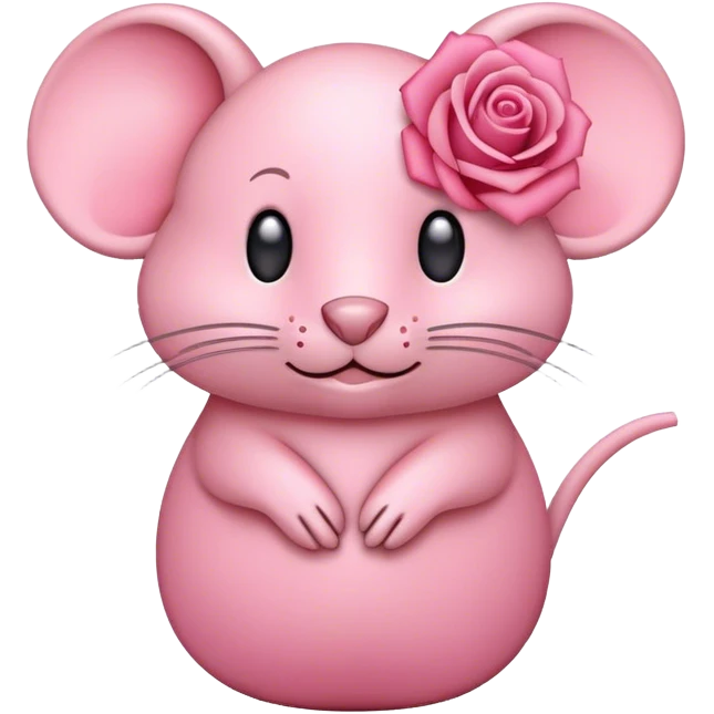 rose in a emojis mouse emoji