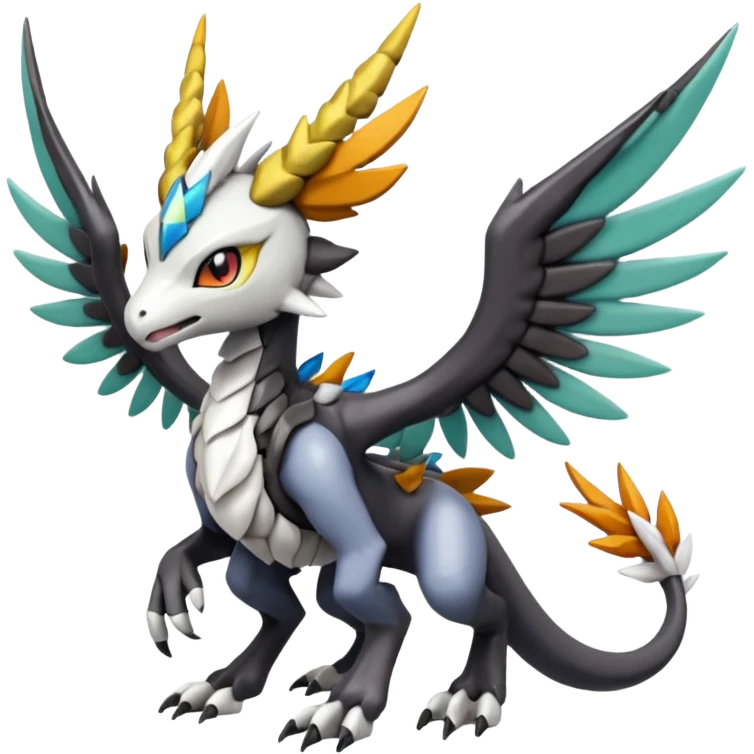 Meloetta-Wargreymon-Dutch-Angel-Dragon-Silvally-Kyurem-Trico-Pokémon-Digimon-Fakémon-fusion-hybrid-creature emoji