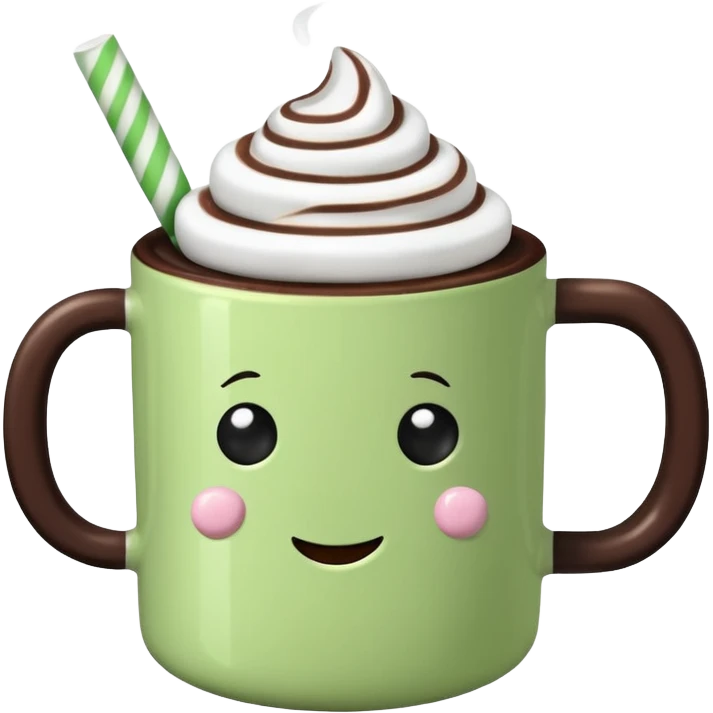 light green black mug of hot chocolate with marshmallows pop sketcha emoji
